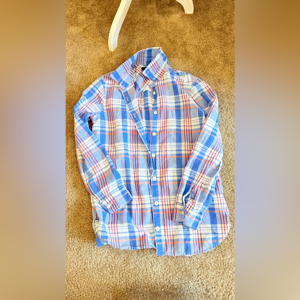 Women’s J crew plaid madras cotton Button-Up Shirt Sz 4